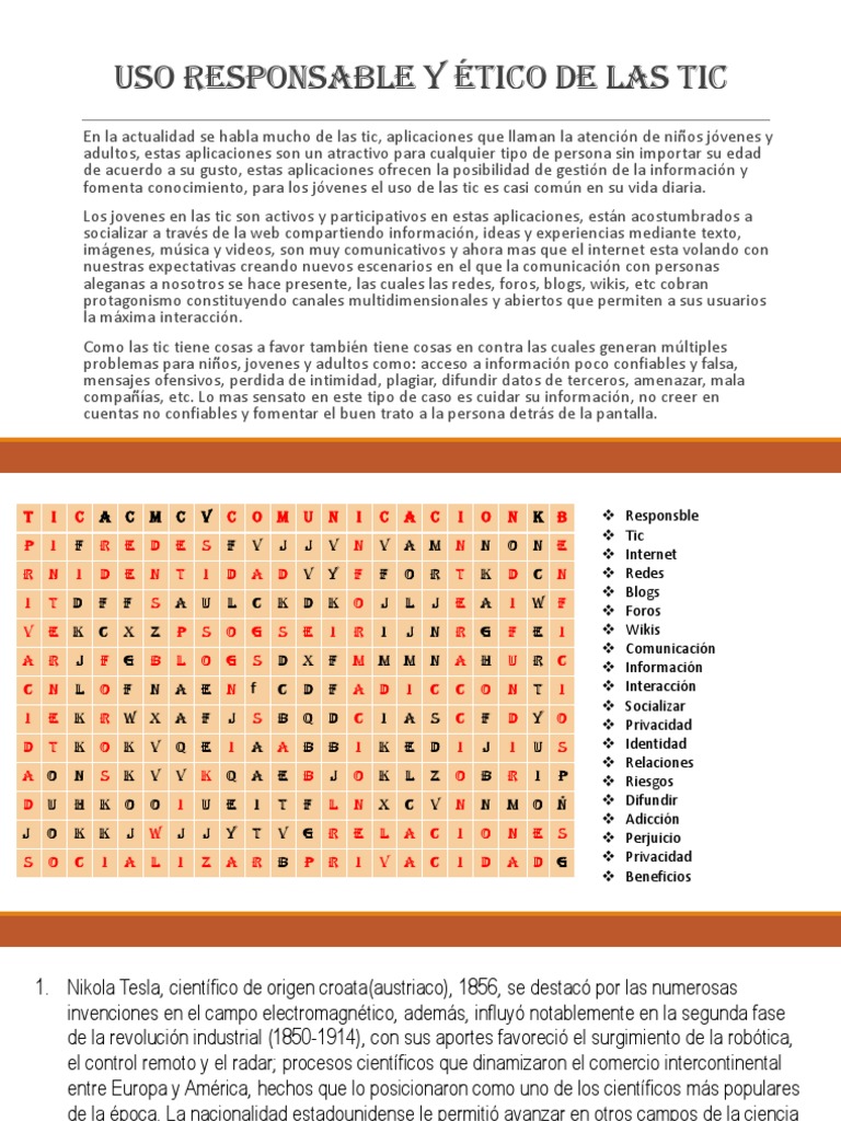 Uso Responsable y Ético de Las Tic | PDF | Tecnología de información y ...