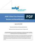 ASHP Critical Care Pharmacy Specialty Review and Recertification Course