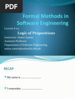 Formal Methods in Software Engineering: Logic of Propositions