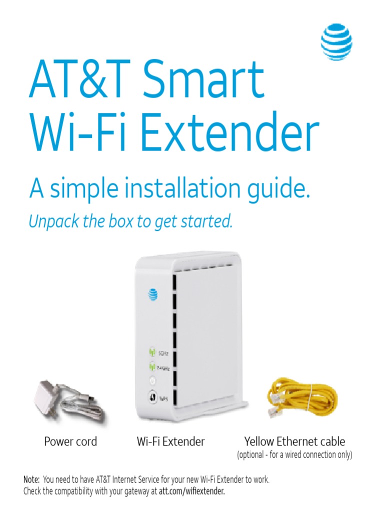 AT&T Smart WiFi Extender A Simple Installation Guide PDF Wi Fi