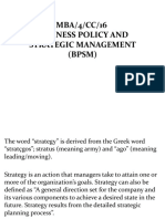 MBA/4/CC/16 Business Policy and Strategic Management (BPSM)