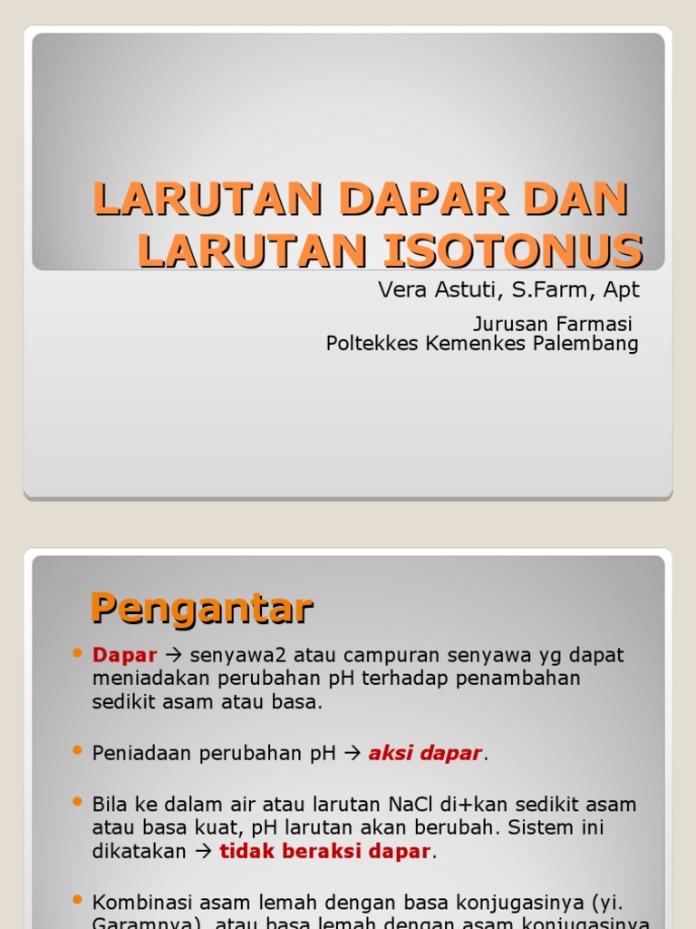 Fungsi dan Rumus Larutan Dapar | PDF | Sains & Matematika