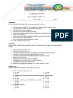 MID-TERM EXAMINATION FOR ELEMENTARY MANDARIN