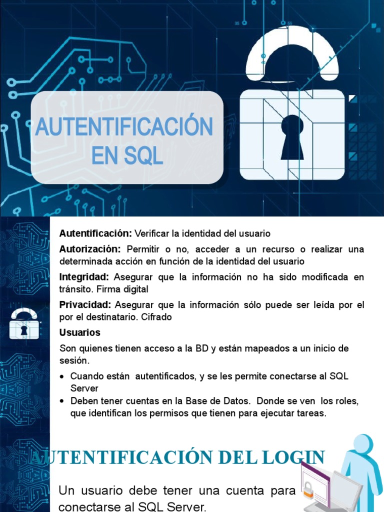Autenticación y Seguridad en SQL Server | PDF | Autenticación ...