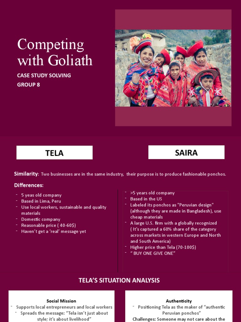 Competing With Goliath Case Study Solving Group 8 Pdf Economies