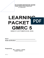 Learning Packet in GMRC 5: WEEK 01 (OCTOBER 05-09, 2020)