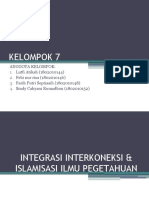 Kel 7 - Integrasi Interkoneksi & Islamisasi Ilmu Pengetahuan