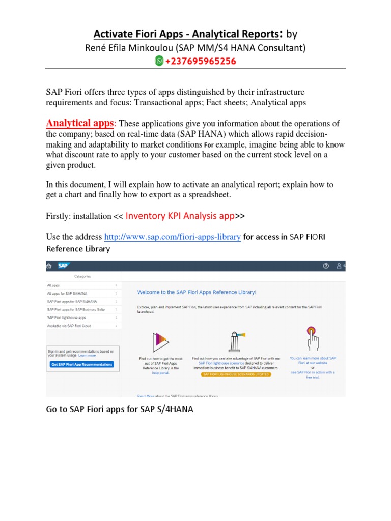 Activate Fiori Apps - Analytical Reports | PDF | Application Software ...