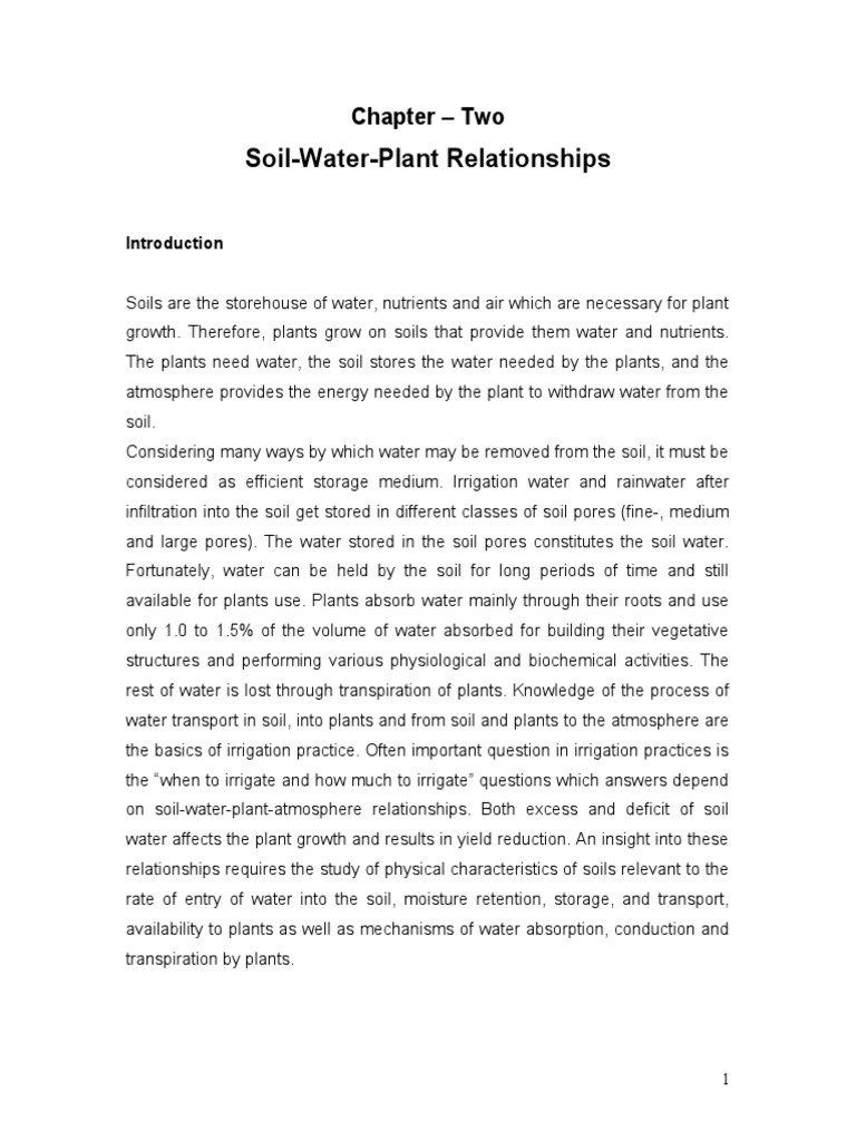 Chapter 2 Soil-Water-Plant | PDF | Soil | Osmosis