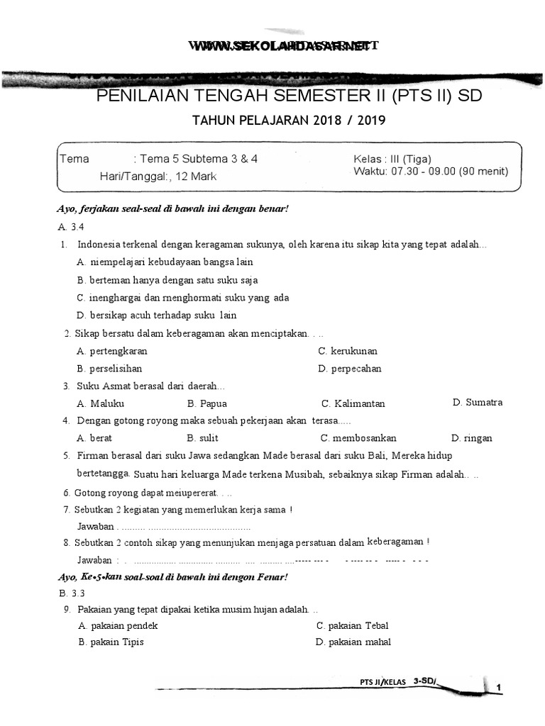 Asyiknya Belajar Cuaca: Contoh Soal dan Pembahasan Kelas 3 Tema 5 Subtema 4