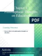 Chapter 1 Philosophical Thoughts On Education