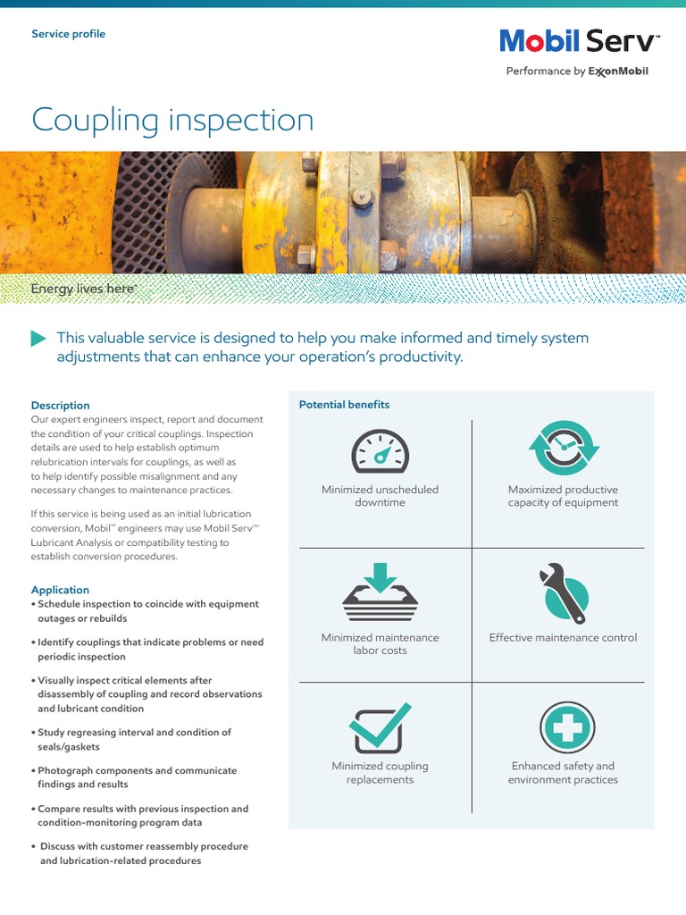 Coupling Inspection (Service Profile) PDF Exxon Mobil Safety