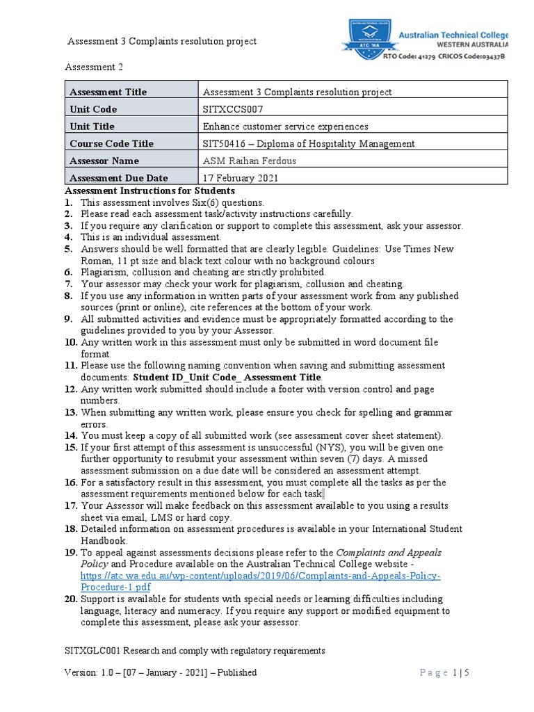 Customer Complaint Resolution Project | PDF | Complaint | Plagiarism