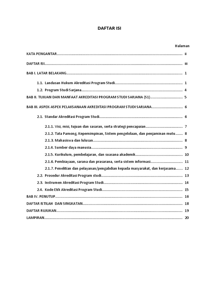 Panduan Akreditasi Program Studi S1 | PDF