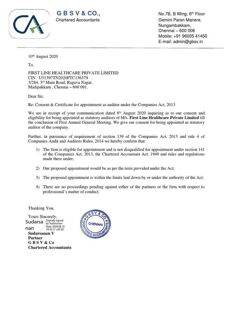 What Is Statutory Auditor Certificate