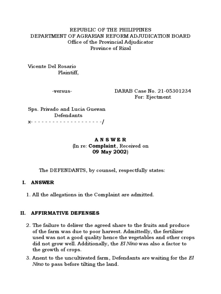 Grounds for Ejectment in Agriculture Cases | PDF