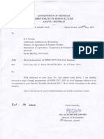 Government of Mizoram Directorate of Horticulti-Re Atzawl: Mizoram No. F. l40r4l 2017 - Dte (Hort-E&T) To,: Dated Aizawl, Tt.5&jut Y, 20t7