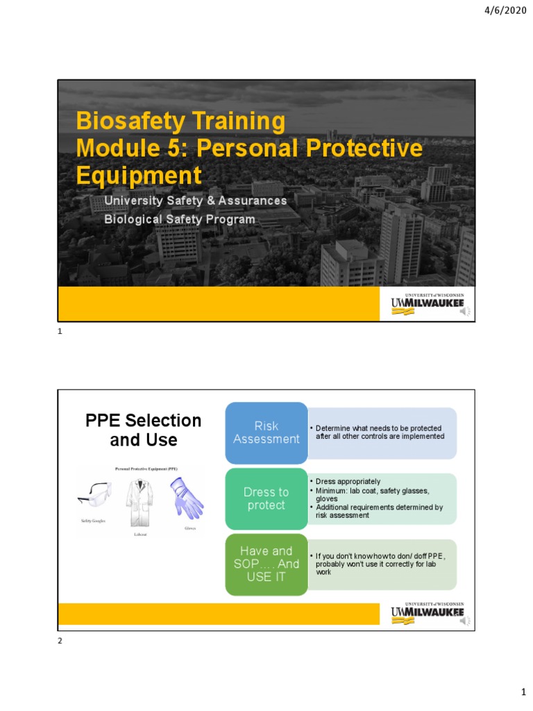Module 5 Ppe Pdf Personal Protective Equipment Laboratories