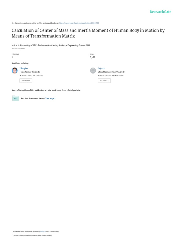 Human Body Inertia and Mass Moment Analysis | PDF | Inertia | Mass