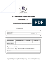 EL - 413 Digital Signal Processing: Experiment # 11 Discrete Fourier Transform Using D SK 6713