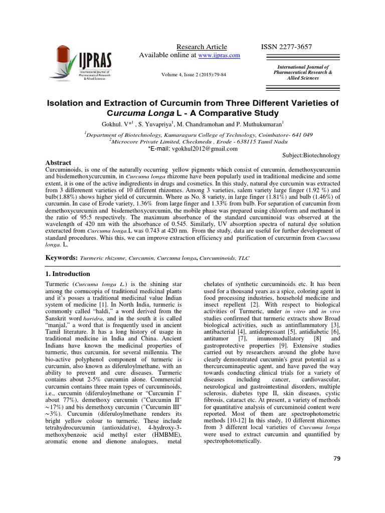04 Isolation and Extraction of Curcumin From Three Different Varieties ...