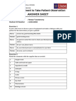 Answer Sheet: Using Equipment To Take Patient Observation