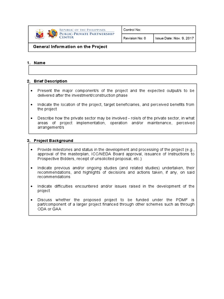 Project Concept Note Template | PDF | Public–Private Partnership ...