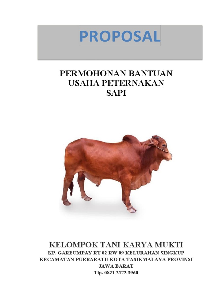 Proposal Bantuan Ternak Sapi 2021 | PDF