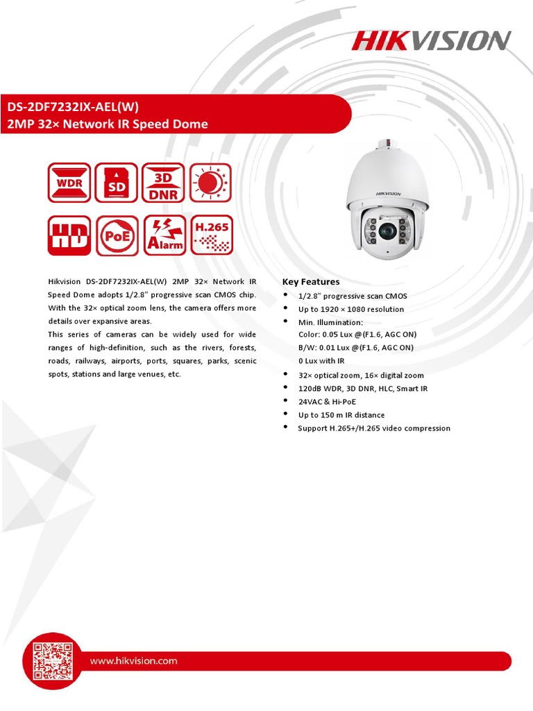 DS2DF7232IXAEL (W) 2MP 32× Network IR Speed Dome Key Features PDF