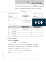 Ficha de avaliação mensal de matemática com exercícios de adição, subtração, multiplicação e divisão