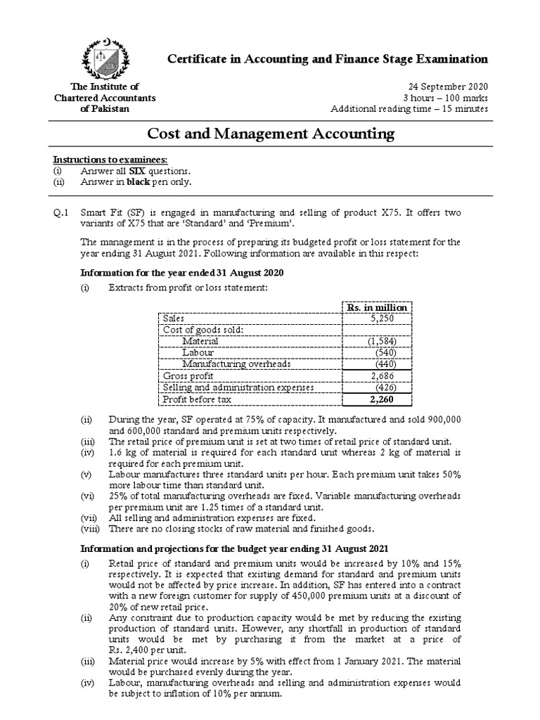 Caf 8 Cma Autumn 2020 | PDF | Net Present Value | Corporations