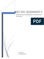 Sev 320: Assignment 1: (Influence Lines and Deflection of Determinate Structures)