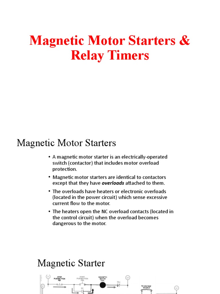 Magnetic Motor Starters & Relay Timers Guide | PDF | Relay | Machines