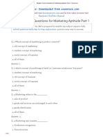 Multiple Choice Questions For Marketing Aptitude Part 1: For Solved Question Bank Visit and For Free Video Lectures Visit