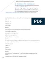 Multiple Choice Questions For Marketing Aptitude Part 4: For Solved Question Bank Visit and For Free Video Lectures Visit