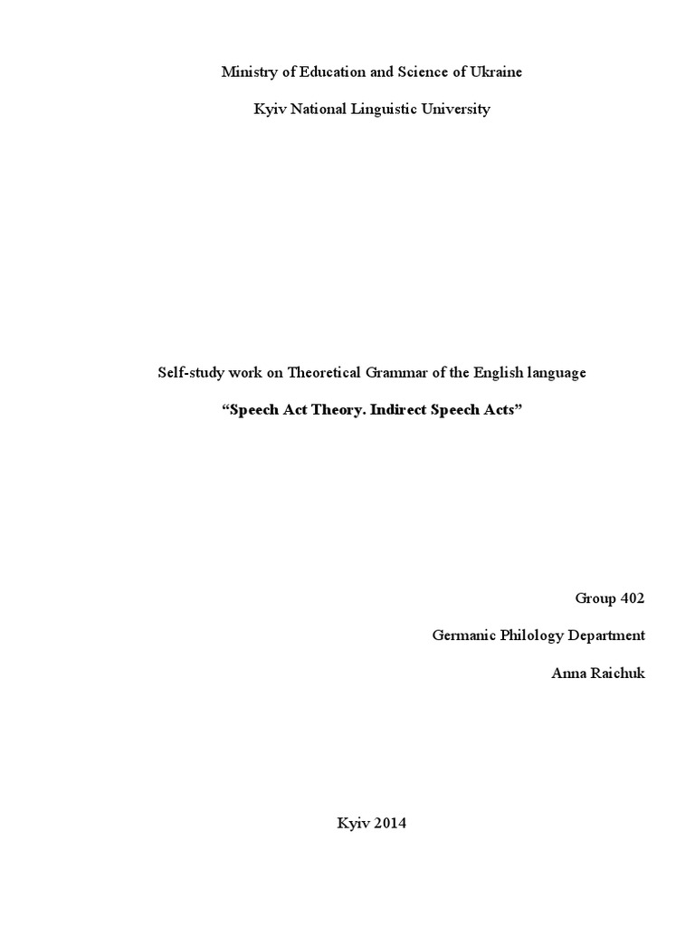 Speech Act Theory PDF Logic Semiotics