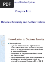 Chapter 5 DB Security & Authorization