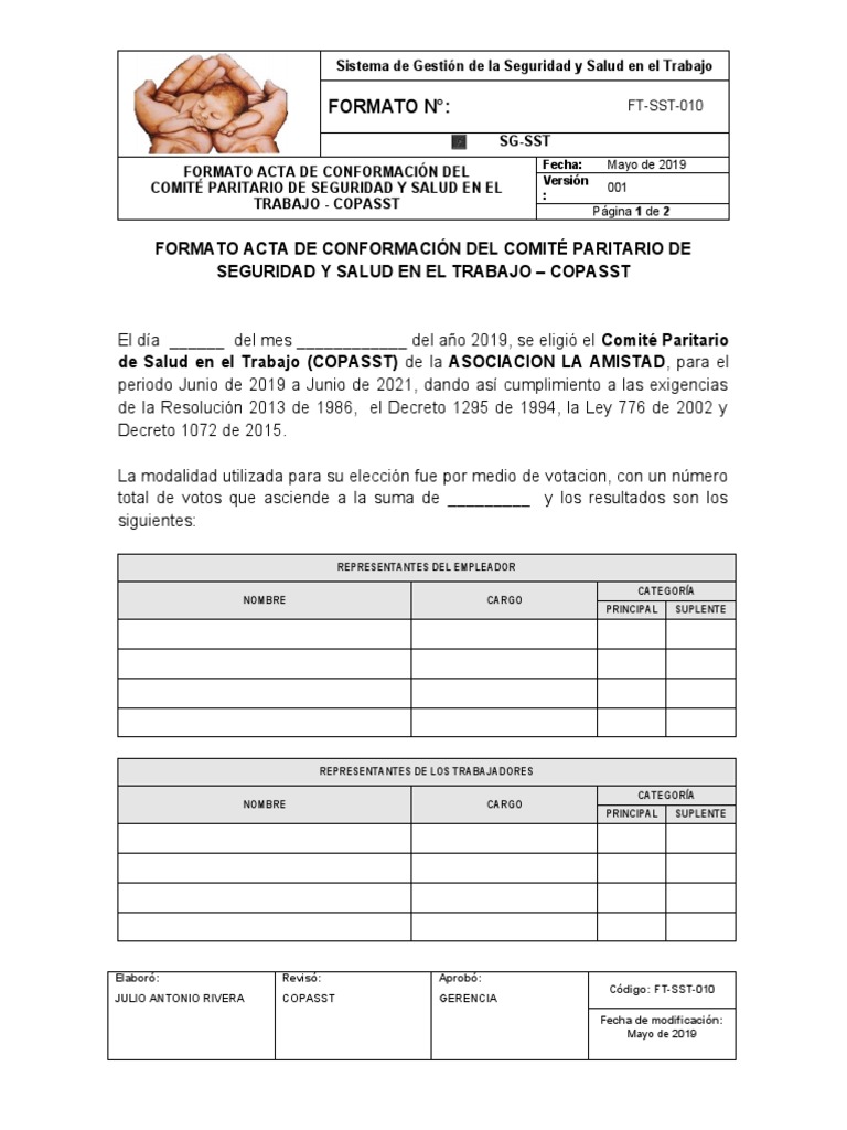 Acta de Conformación COPASST 2019 | PDF | Gobierno