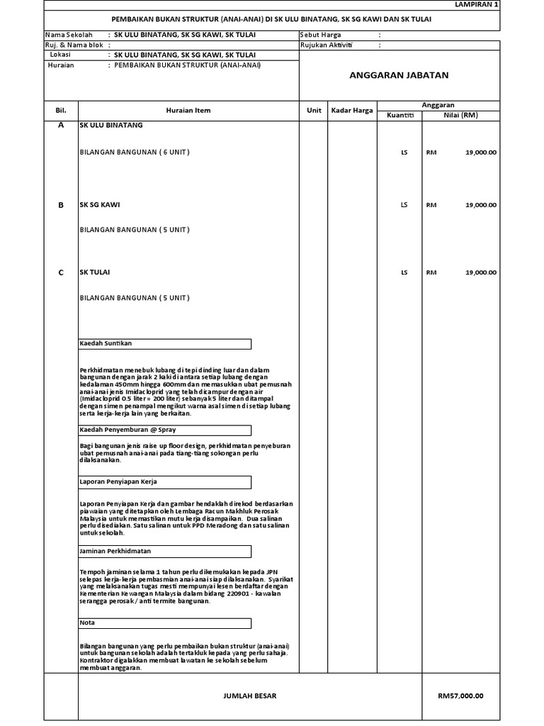 Borang BQ - No.8 Dan 12 | PDF