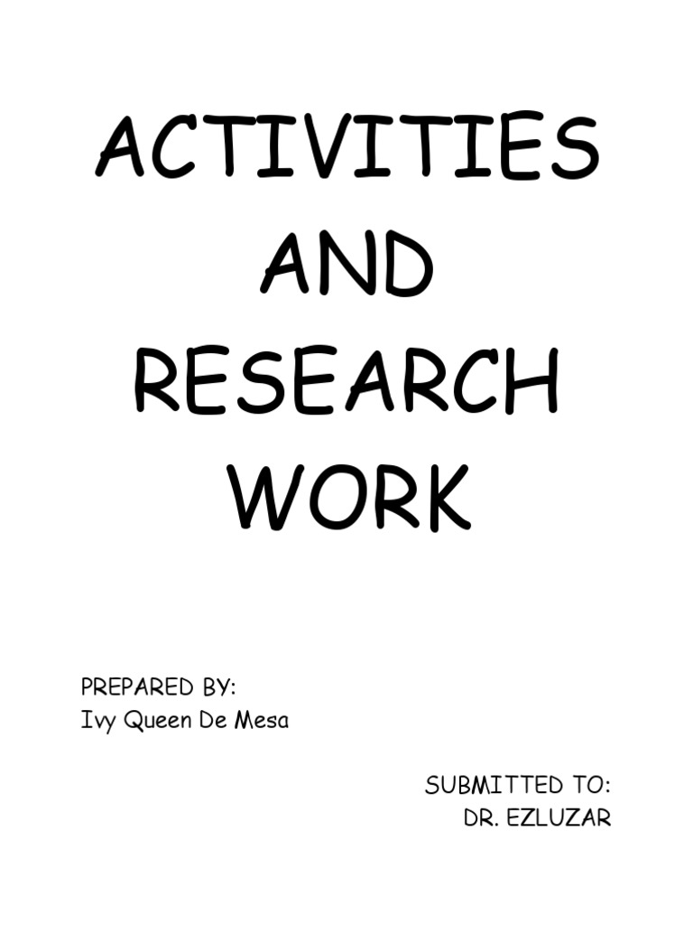 Activities and Research Work Overview | PDF