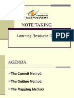 Note Taking: Learning Resource Center