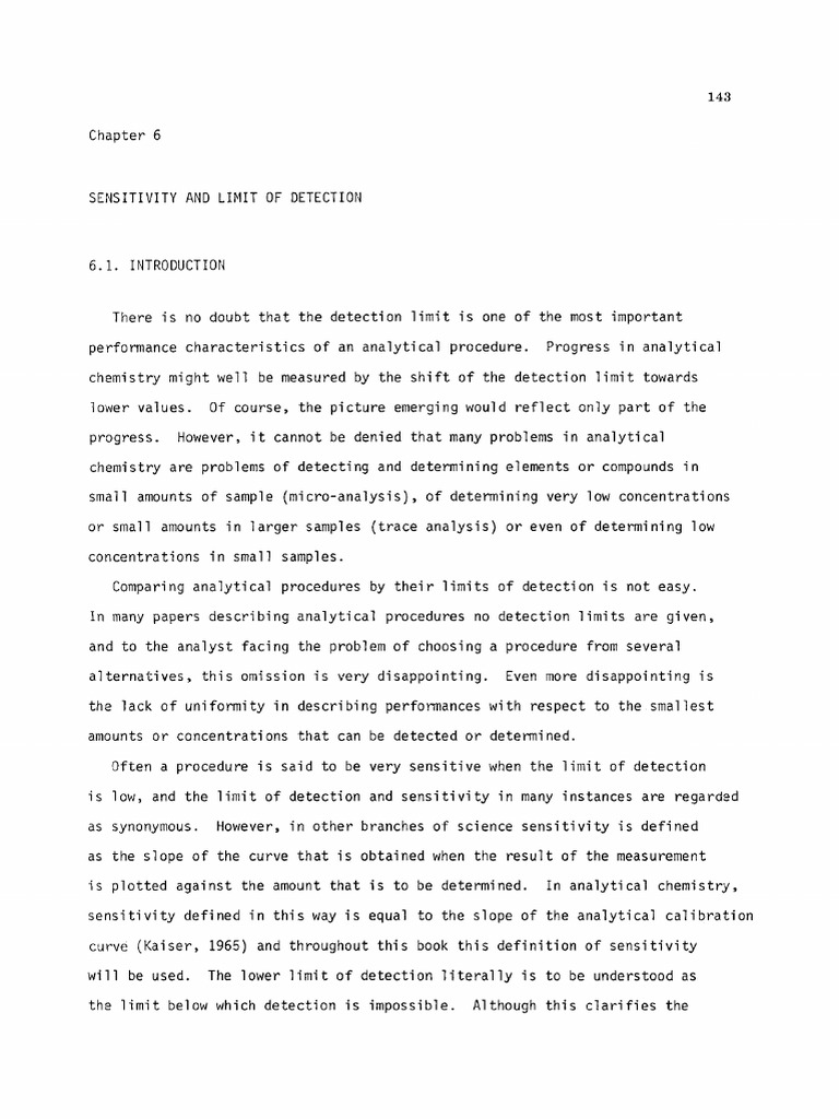 Sensitivity and Detection Limits in Chemistry | PDF | Detection Limit ...