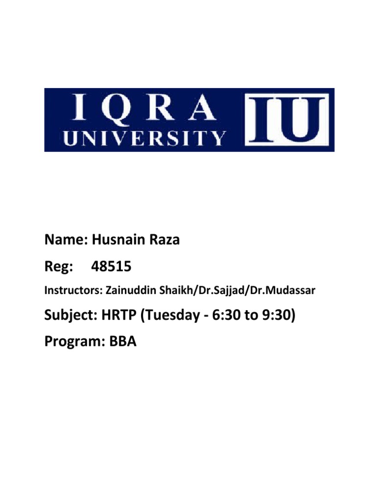 HRTP Course Overview and Assessments | PDF