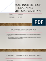 Woman Institute of Learning Name: Marwa Khan: Subject: Dispensing Department: Pharm D Submitted: Dr. Amna