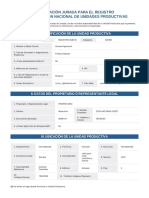 Declaración Jurada para El Registro Y Acreditación Nacional de Unidades Productivas