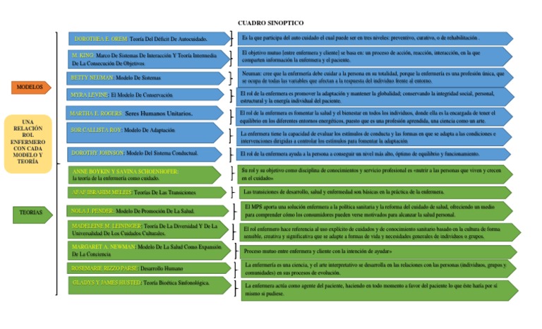 Mapa Conceptual Modelos y Teorias de Enfermeria | PDF | Enfermería |  Conceptos psicologicos
