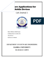 Software Applications For Mobile Devices: Lab Journal 1