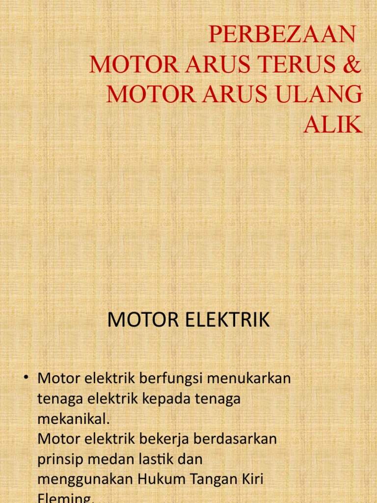 Perbezaan Motor Arus Terus Arus Ulang Alik Pdf
