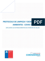 Chile. Protocolo de Limpieza y Desinfección de Ambientes. COVID-19