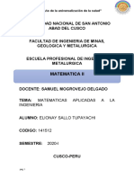 Aplicaciones Las Matematicas en La Ingenieria